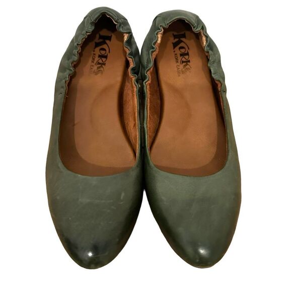 Korks by Kork-Ease Pine Green Julie Leather Ballet Flat Size 8 - Picture 1 of 7